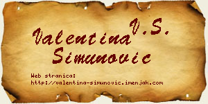 Valentina Simunović vizit kartica